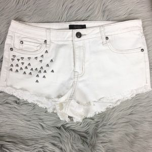 Jessica Simpson white jean shorts with studs
